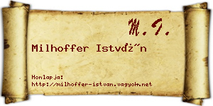 Milhoffer István névjegykártya
