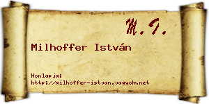 Milhoffer István névjegykártya