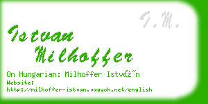 istvan milhoffer business card